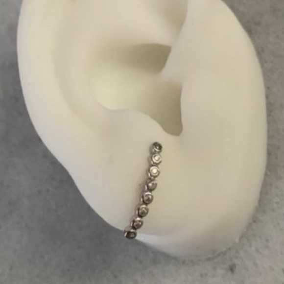 Sterling Silver Crystal Suspender Cuff Earrings Brand New